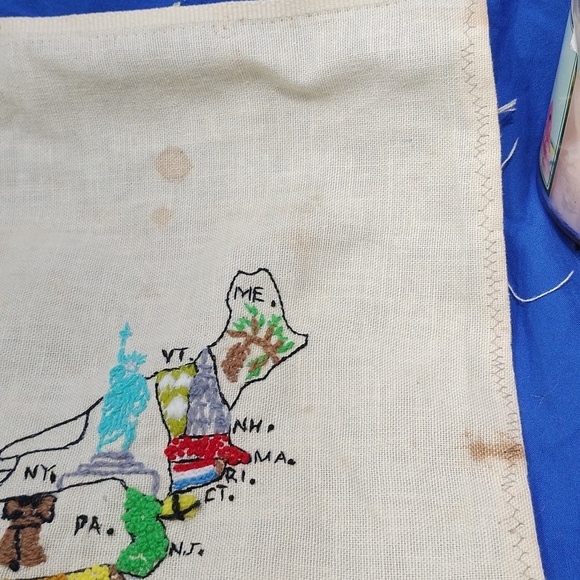 AMERICA THE BEAUTIFUL Vintage Crewel Embroidery Kit Map 50 States 1976 - Picture 11 of 11